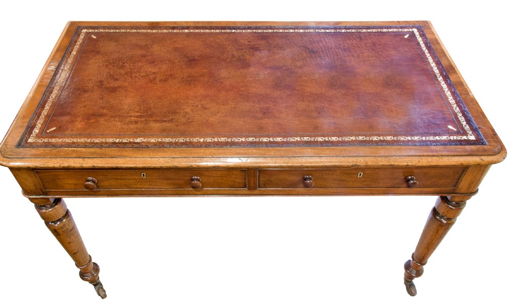 Victorian mahogany 2 drawer writing table View V
