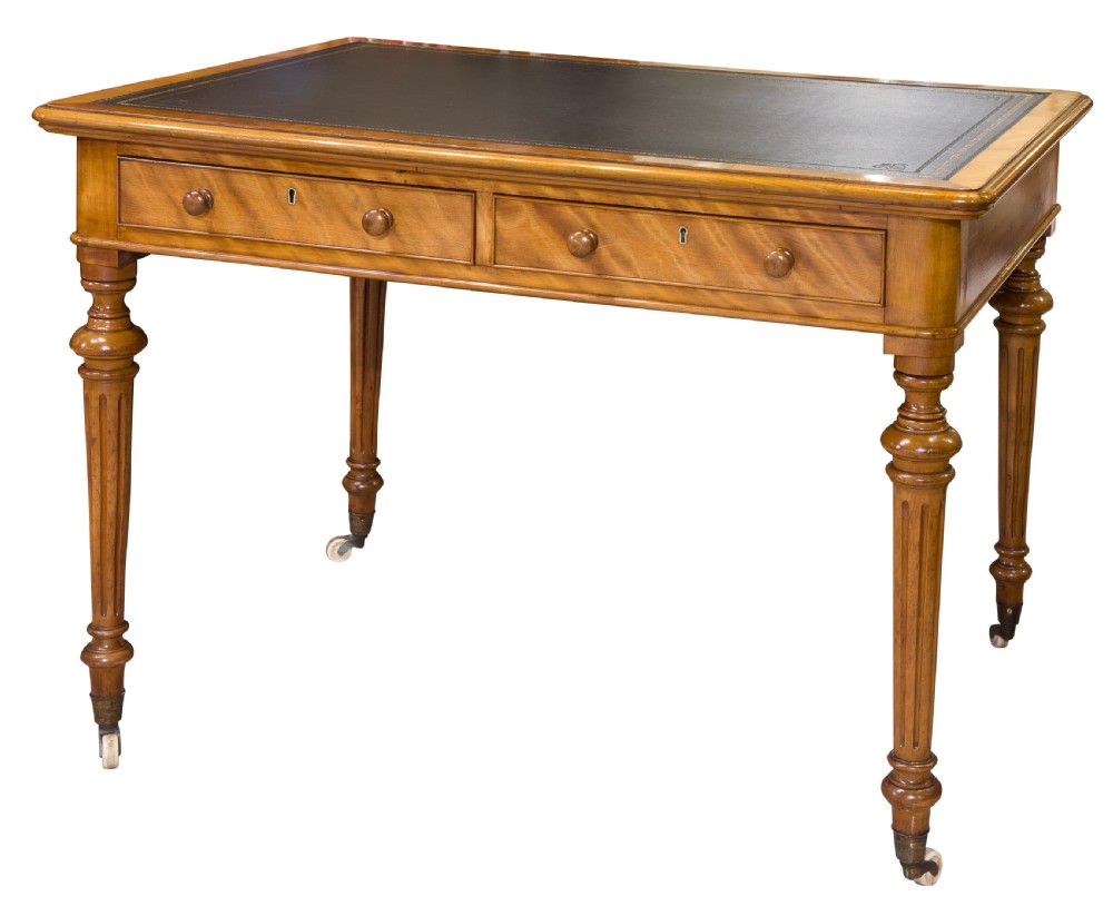 Victorian satin birch writing table