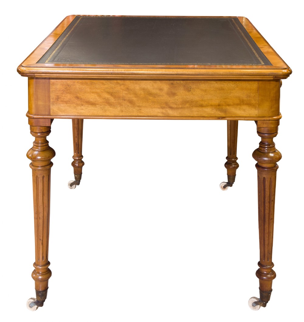 Victorian satin birch writing table View IV