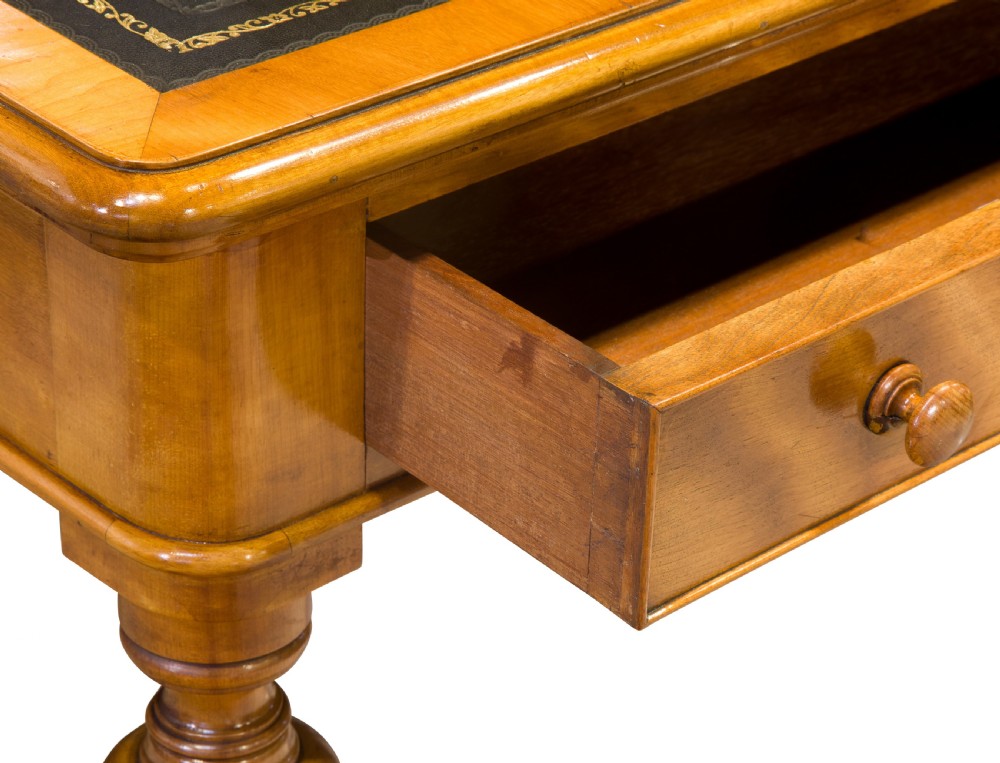 Victorian satin birch writing table View VII