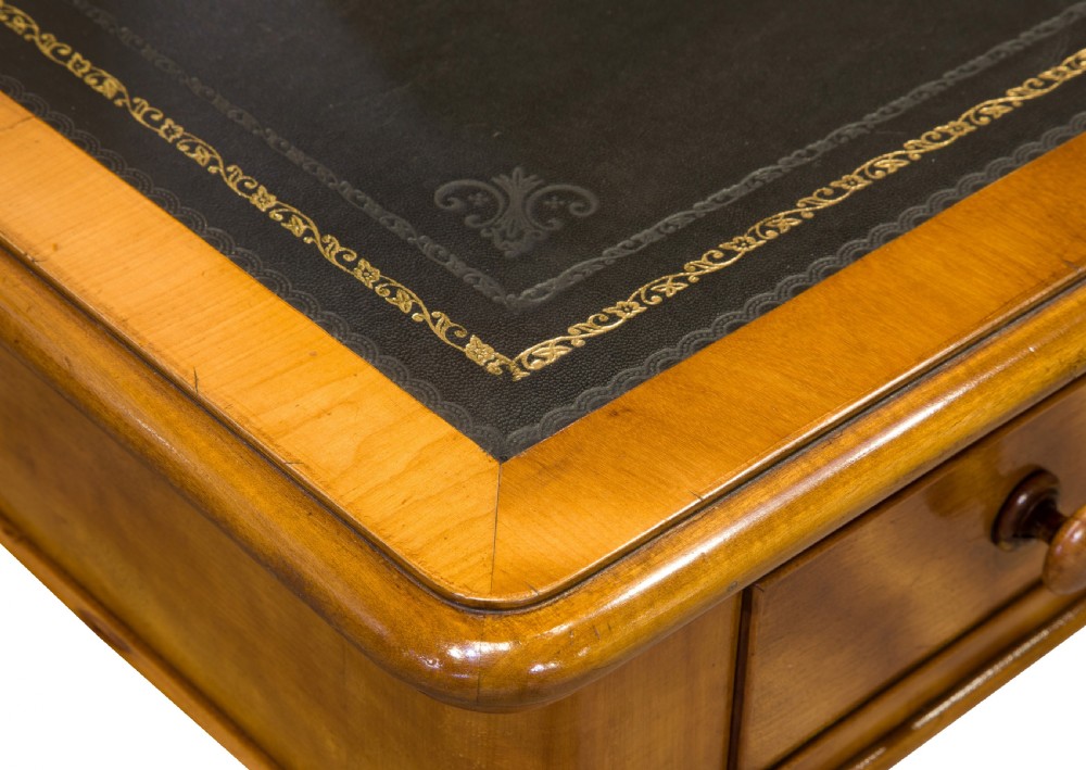 Victorian satin birch writing table View VIII
