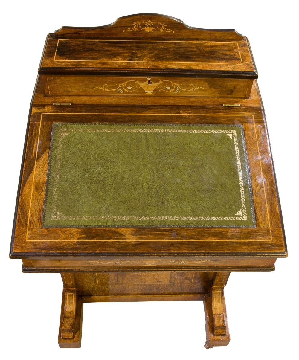 English marquetry rosewood davenport View V