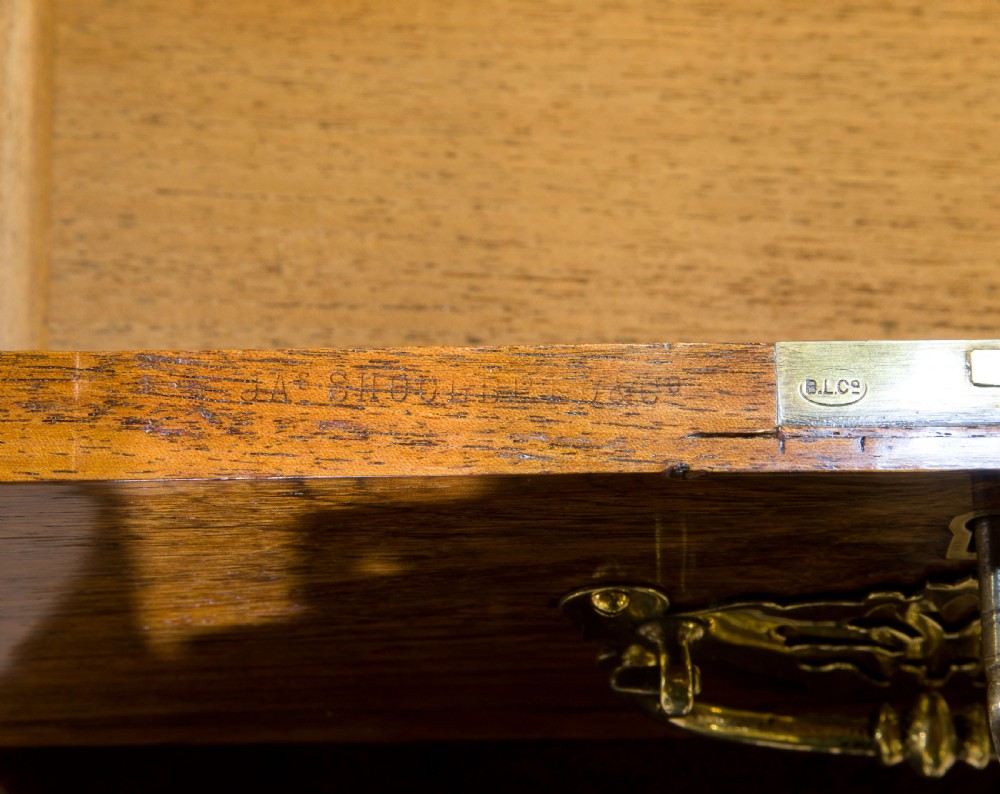 English marquetry rosewood davenport by Shoolbred View IX