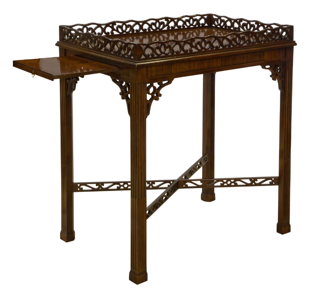 Chippendale style revival silver mahogany table