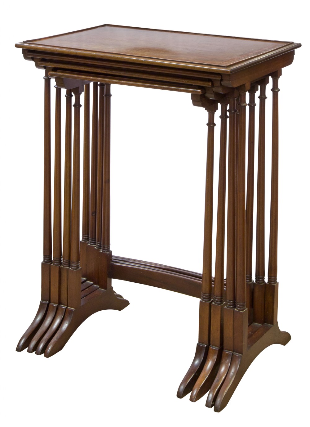 Nest of 4 mahogany tables
