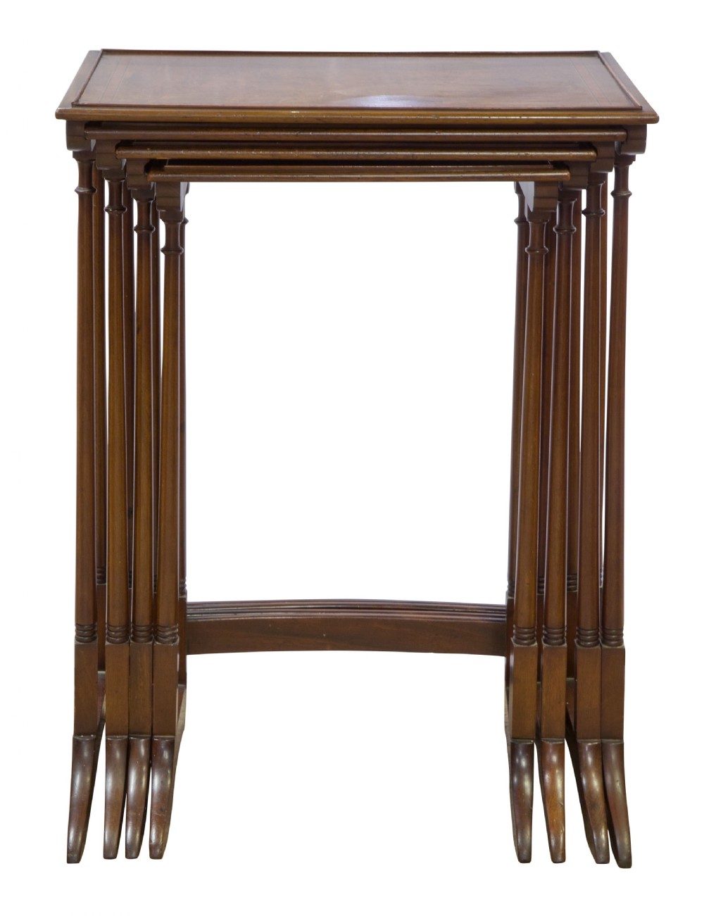 Nest of 4 mahogany tables View II