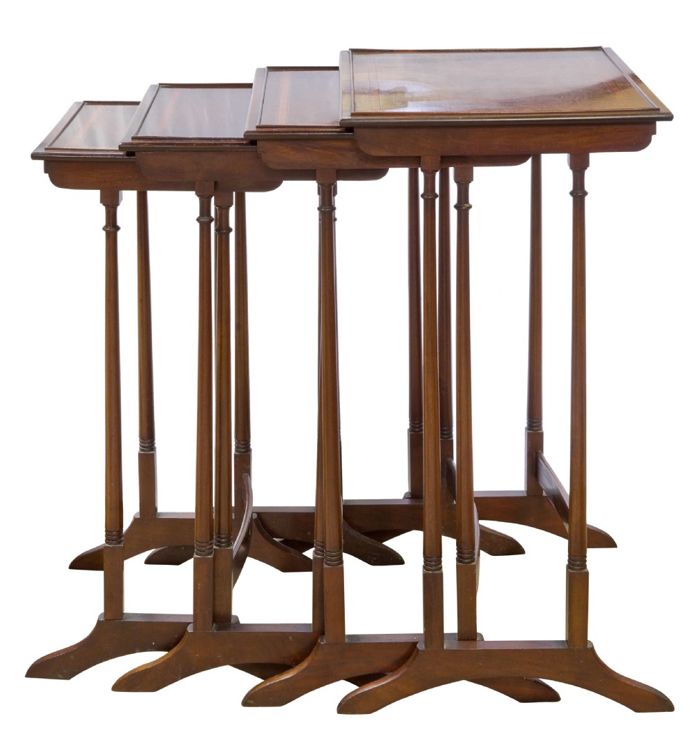Nest of 4 mahogany tables View IV