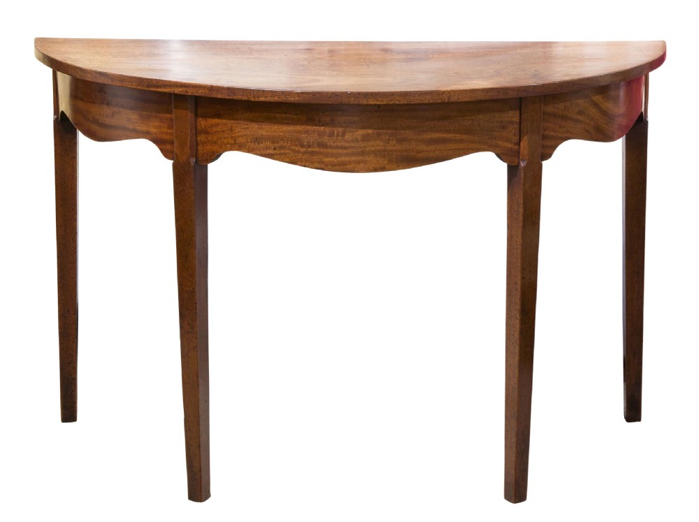 George III Mahogany Demi Lune Side Table View II