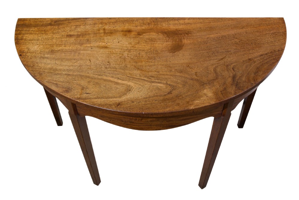 George III Mahogany Demi Lune Side Table View IV