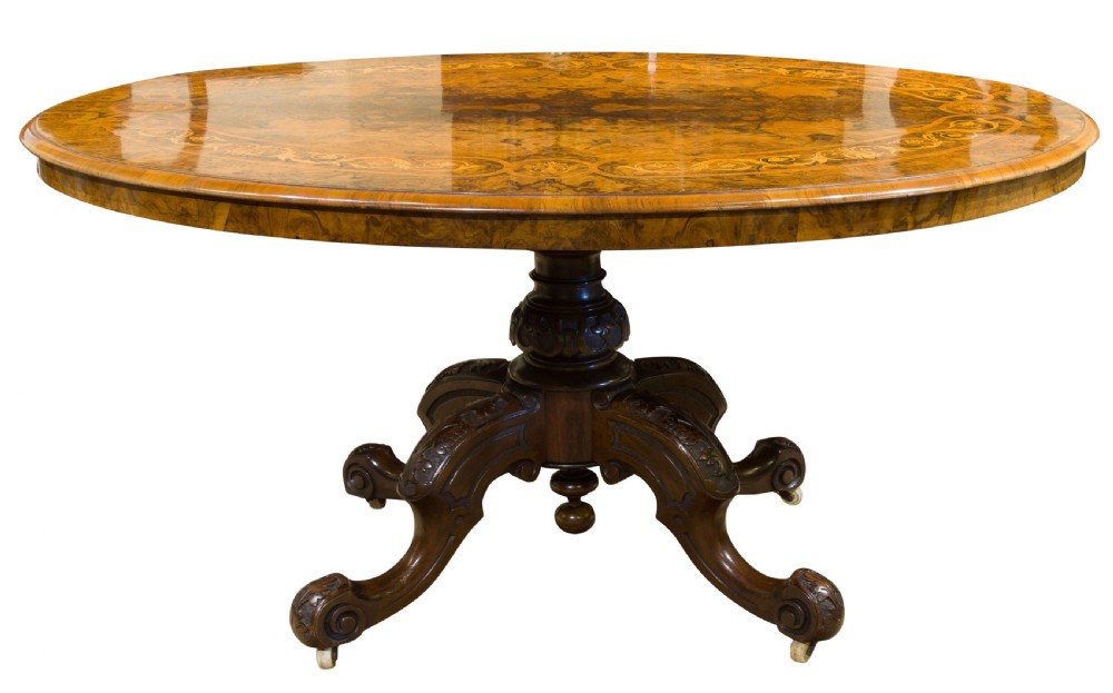 Exceptional Victorian walnut centre table View II