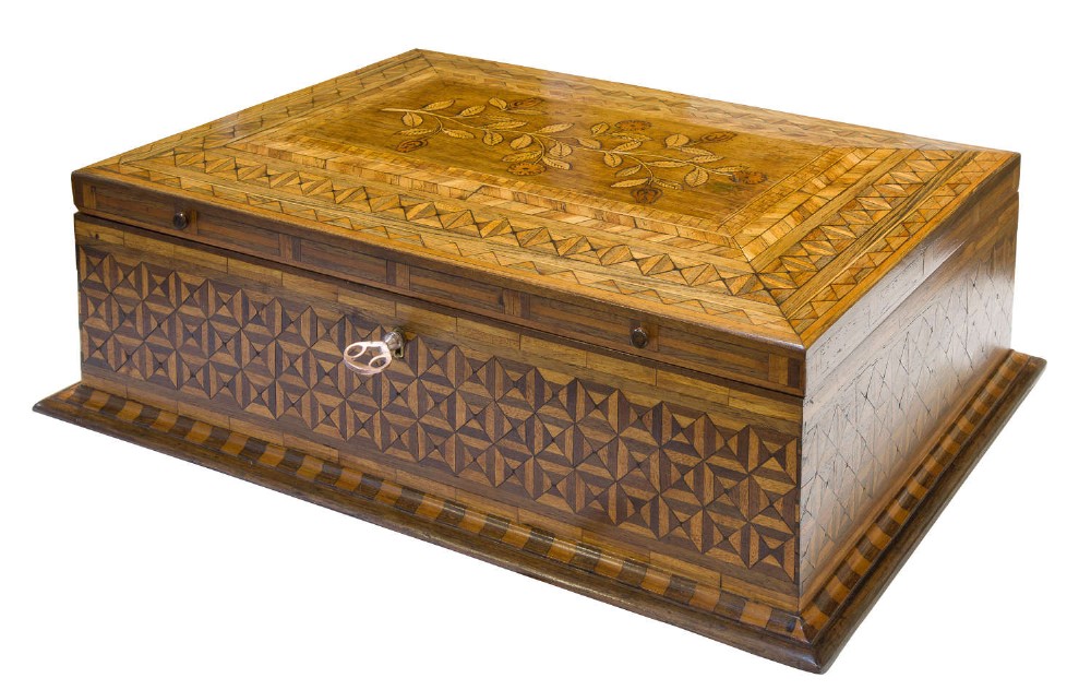 Mid 19thc Parquetry Casket