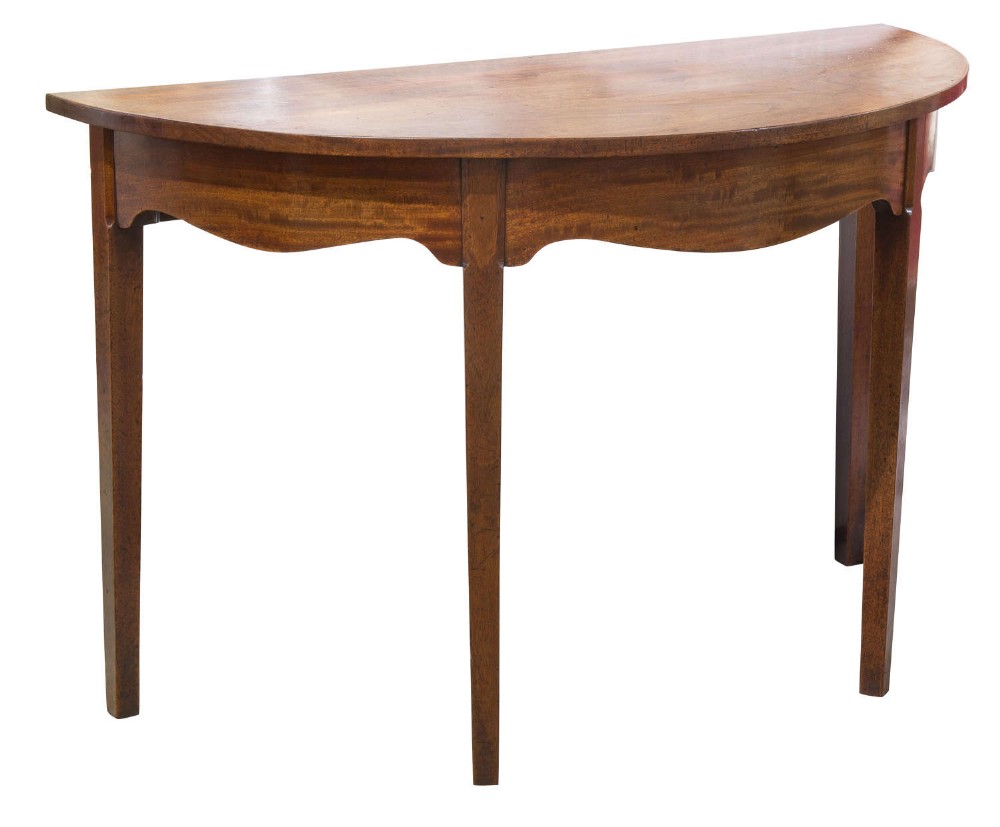 George III Mahogany Demi Lune Side Table
