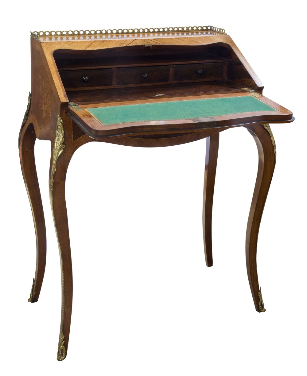 Mounted Marquetry & Rosewood Ladies Bureau View II
