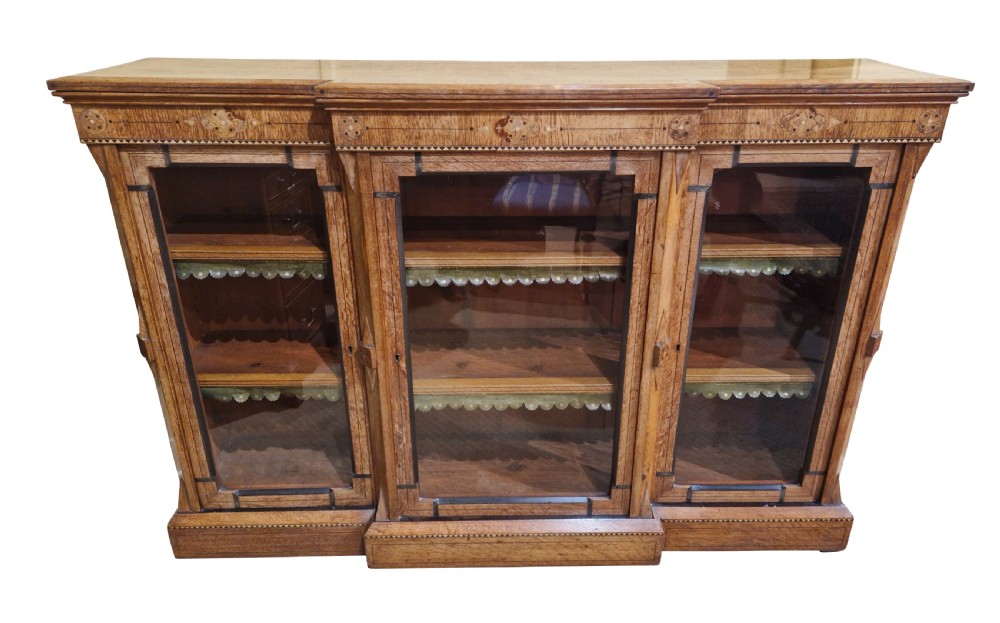 Golden Oak Breakfront Cabinet