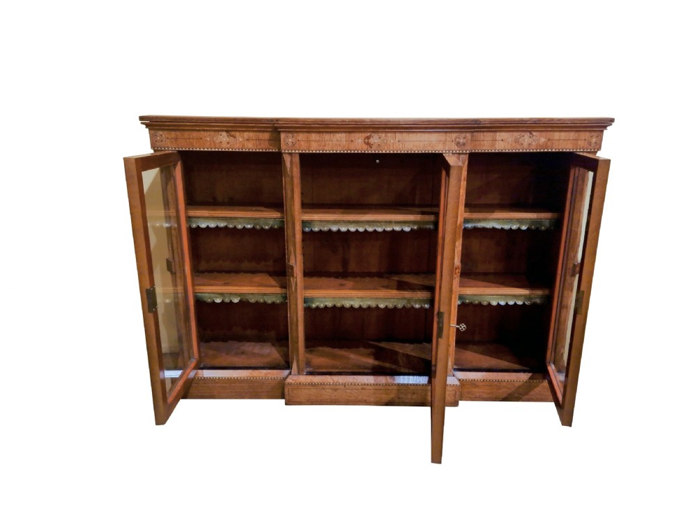 Golden Oak Breakfront Cabinet View III
