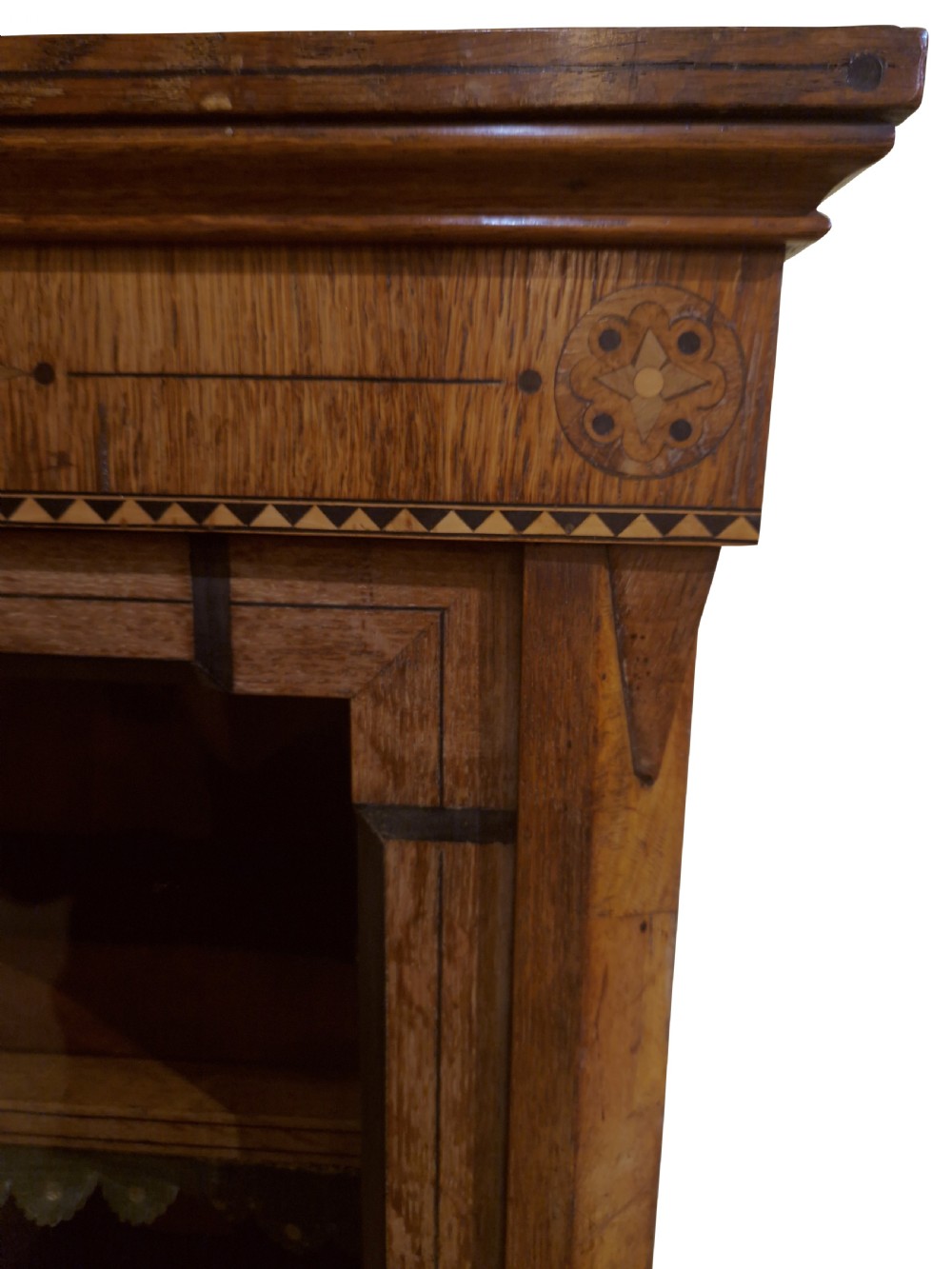 Golden Oak Breakfront Cabinet View IV