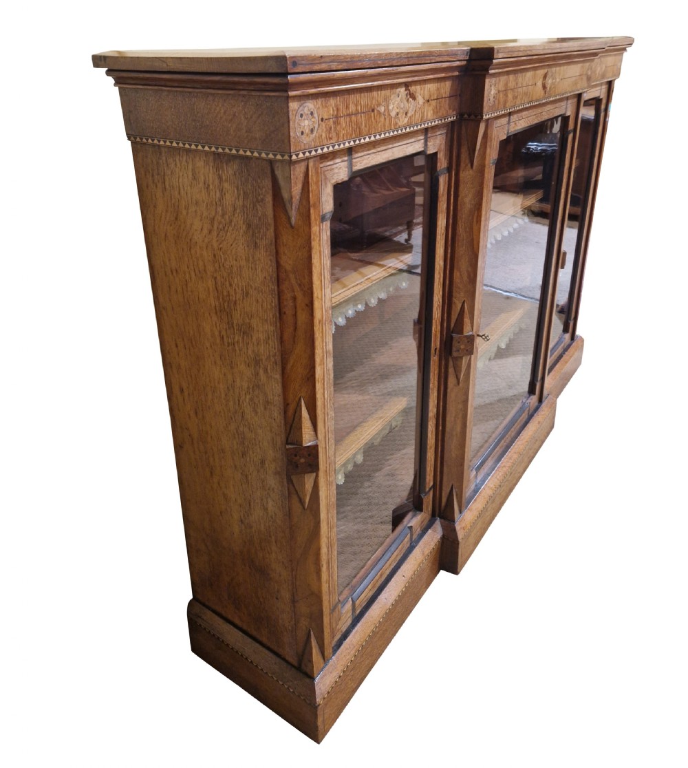 Golden Oak Breakfront Cabinet View V