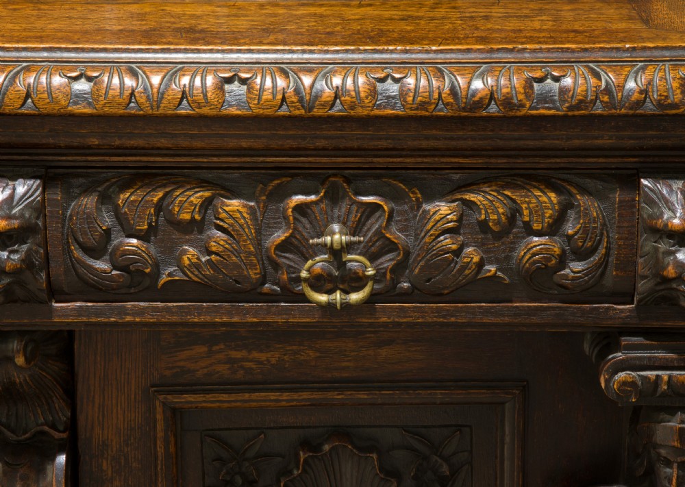 19th Century Carved Oak Sideboard View V