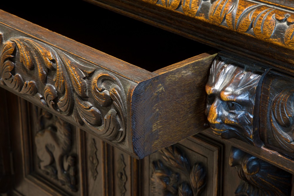 19th Century Carved Oak Sideboard View VI