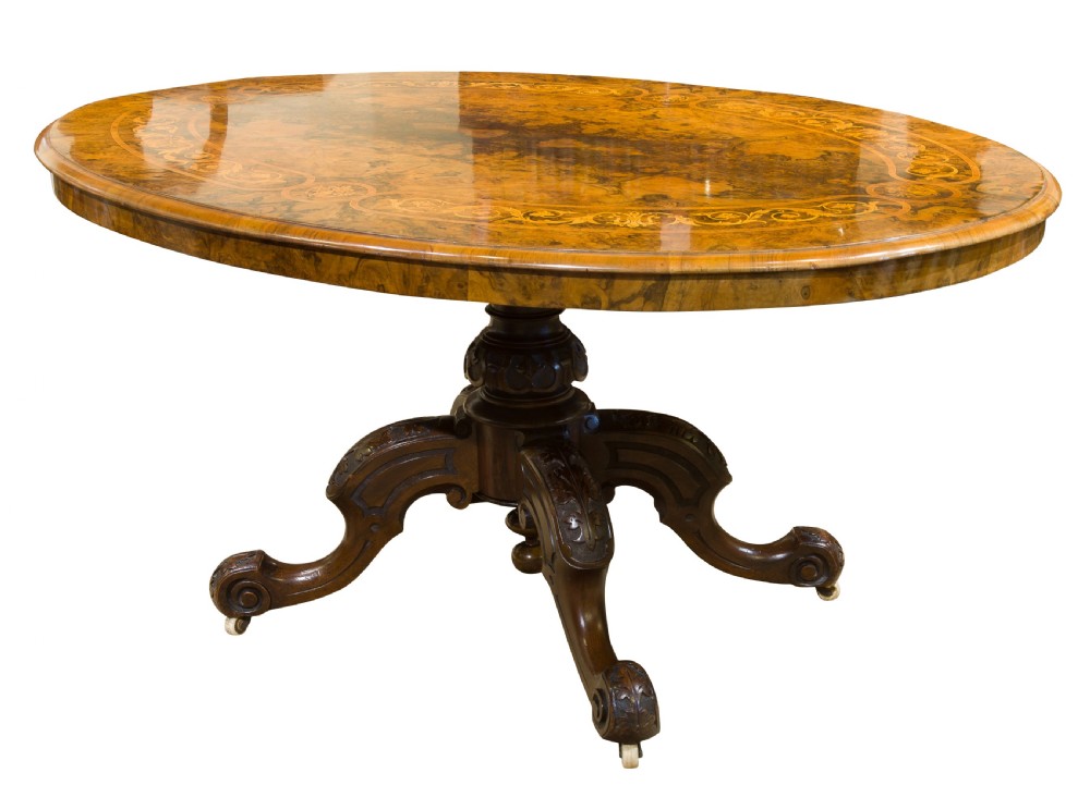 Exceptional Victorian Oval Walnut Centre Table