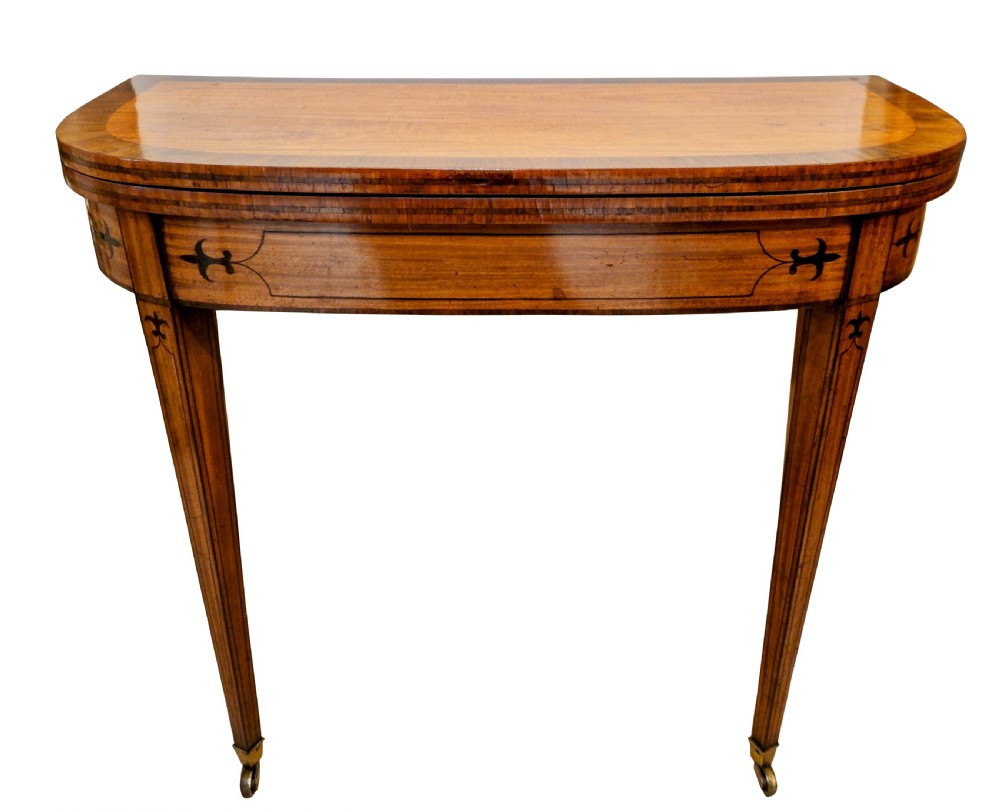 18thc Satinwood Card Table
