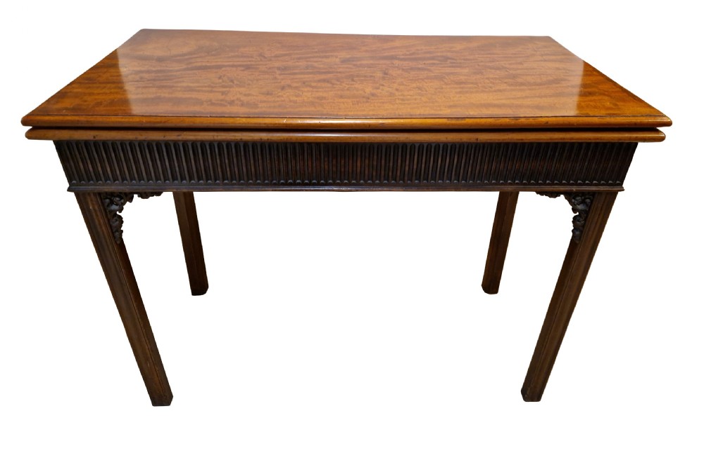 George III Mahogany Concertina Card Table View IV