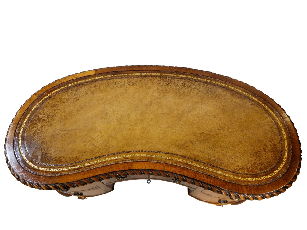 Mahogany and Leather Top Kidney Shaped Desk View II