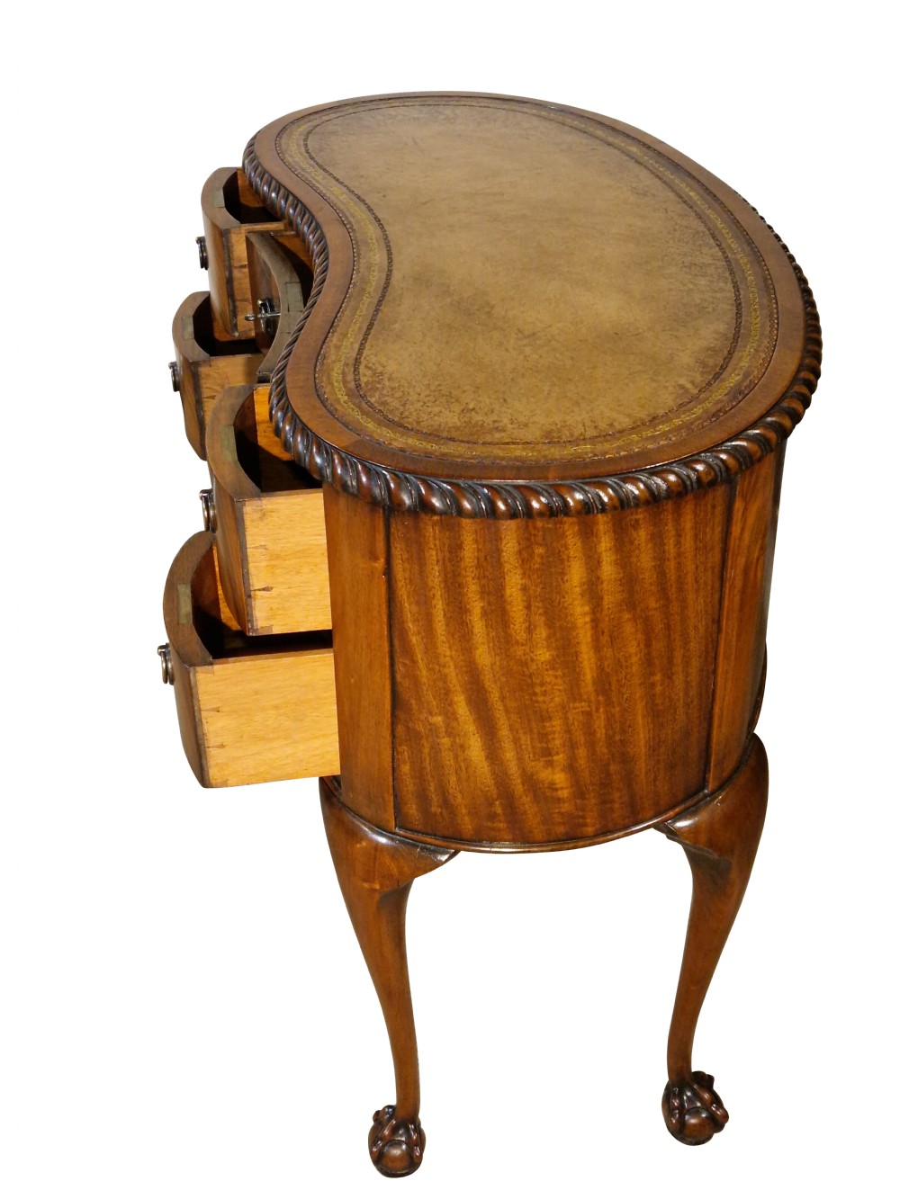 Mahogany and Leather Top Kidney Shaped Desk View IV