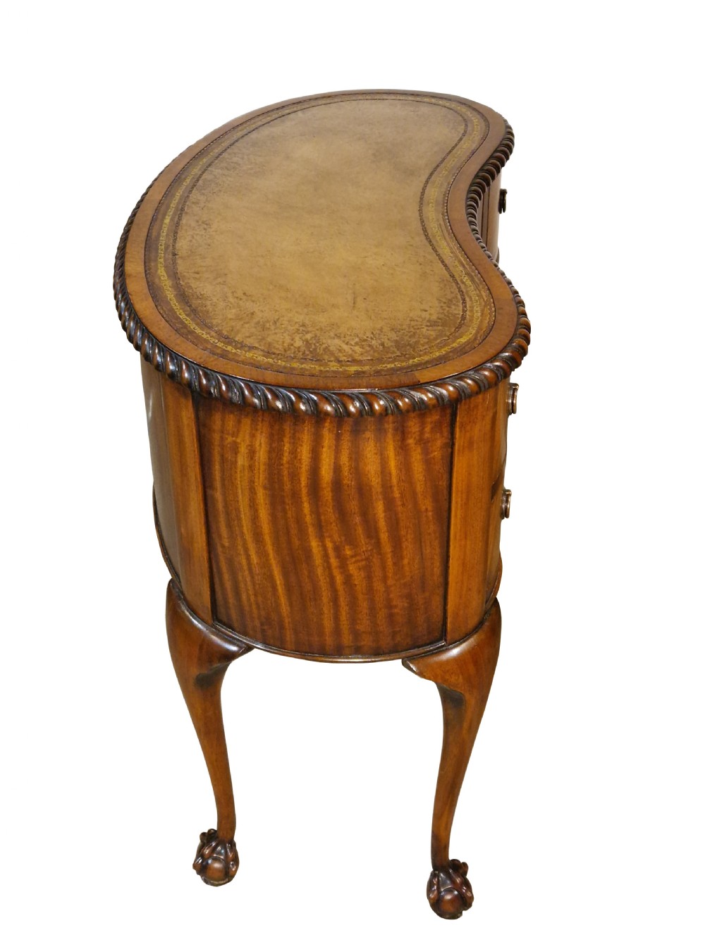 Mahogany and Leather Top Kidney Shaped Desk View V