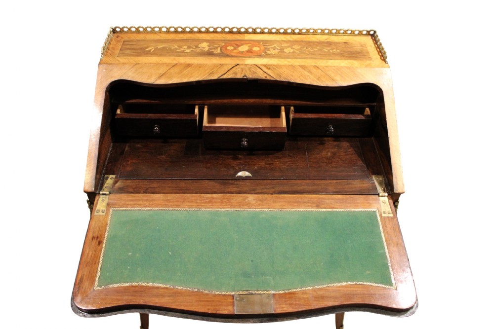 French Ormolu Mounted Marquetry and Rosewood Ladies Bureau View III
