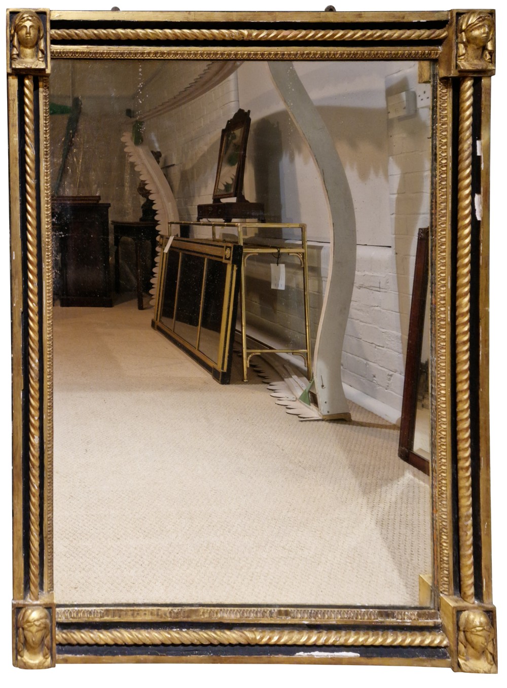 Regency Rectangular Ebonised & Gilt Wall Mirror