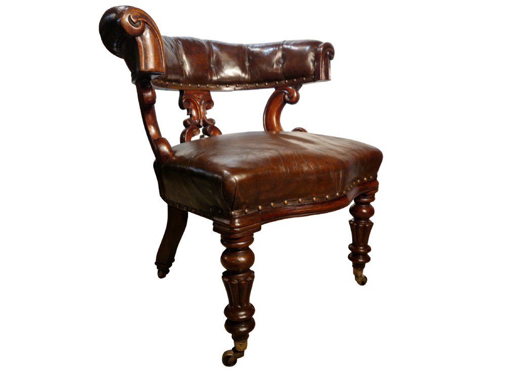 William IV Mahogany Library Chair