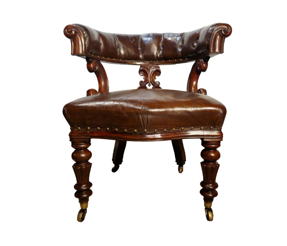 William IV Mahogany Library Chair View V
