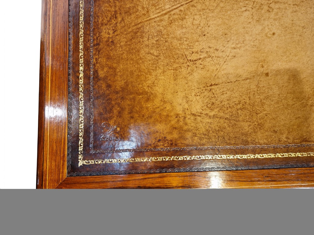 Rosewood two drawer writing table  View III