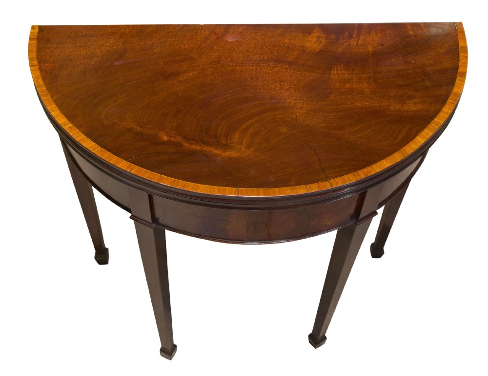 Geo III Mahogany and Tulipwood Card Table View IV