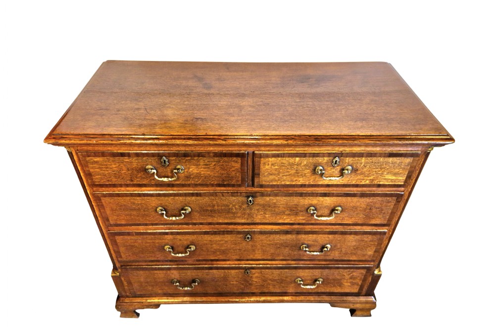 Geo III Oak Lincolnshire Chest of Drawers View IV