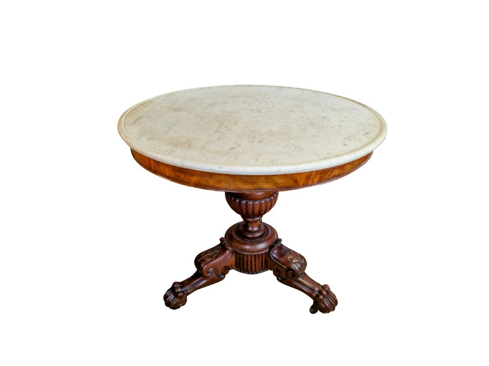 Mid 19thc French Gueridon Table with Marble Top View II