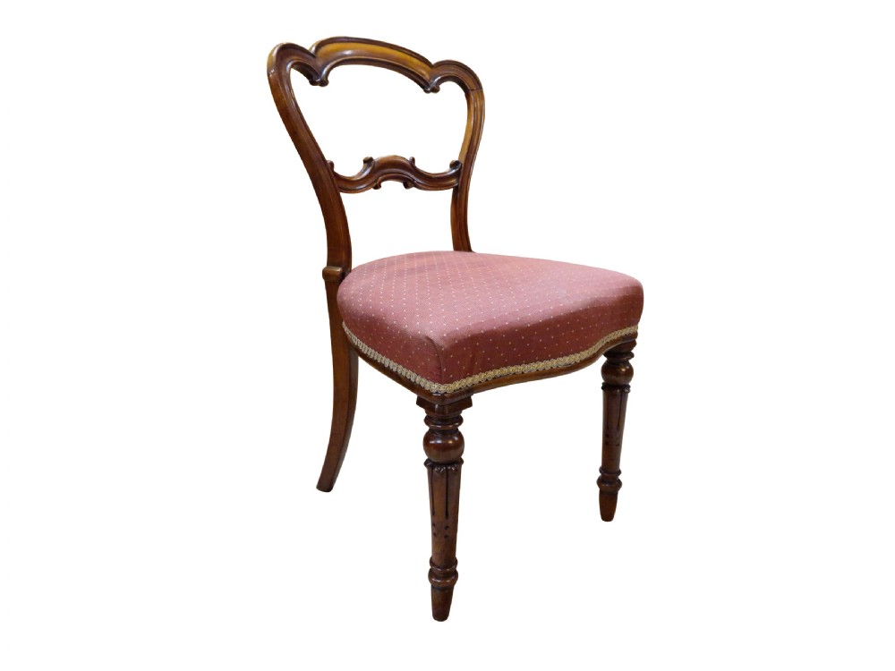 Fine Set of 6 Victorian Walnut Balloon Back Dining Chairs View IV