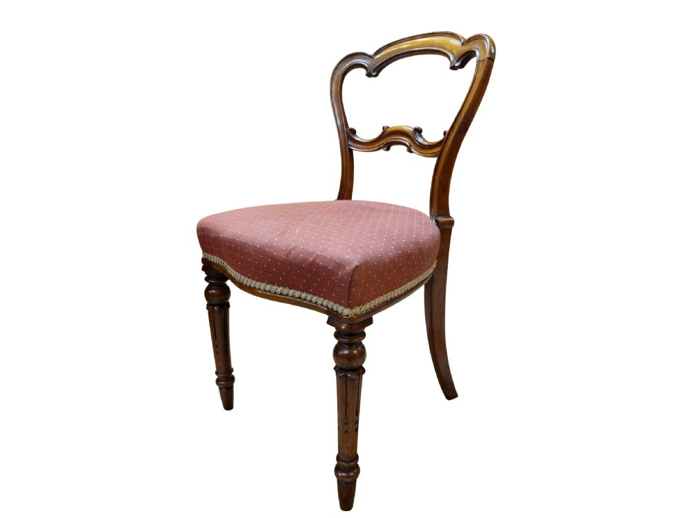 Fine Set of 6 Victorian Walnut Balloon Back Dining Chairs View V