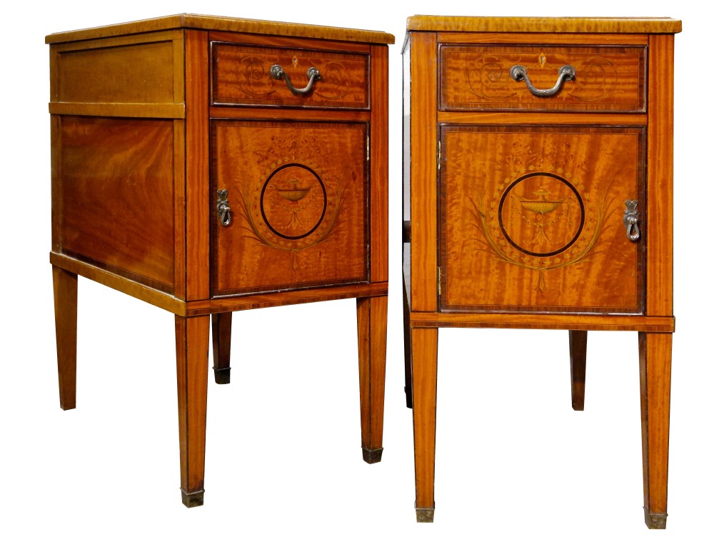 Pair of Sheraton Revival Bedside Cabinets