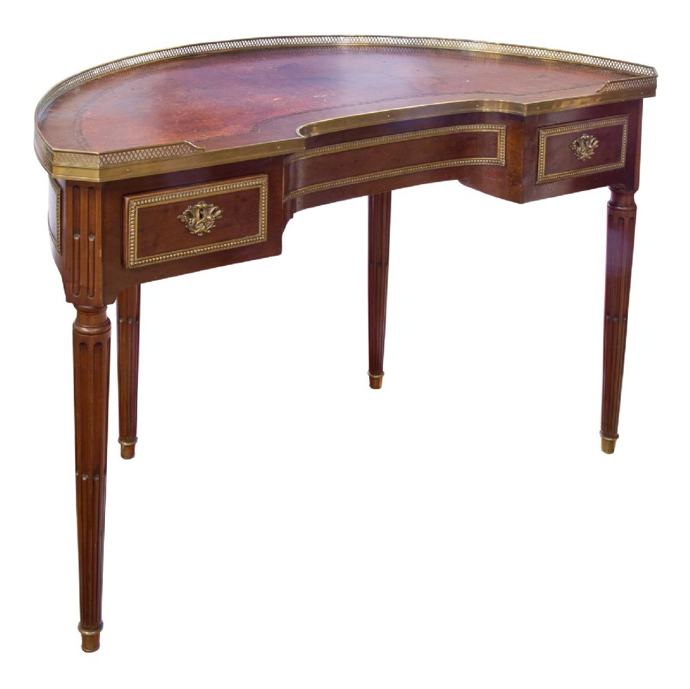 French Mahogany Demi-lune Writing Table