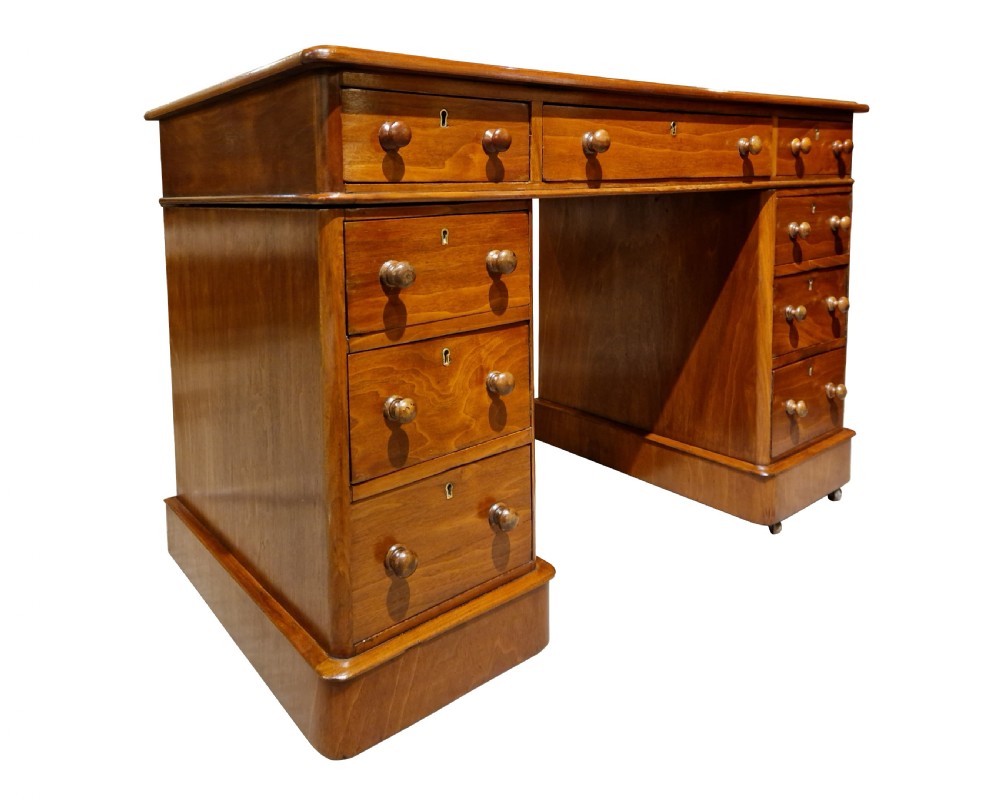 Small Victorian Mahogany Pedestal Desk View II