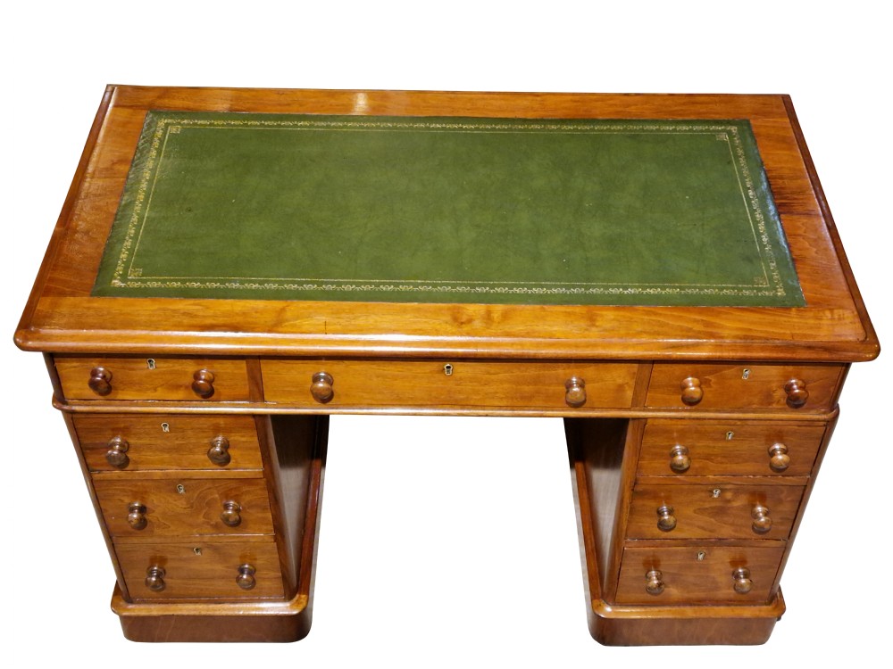 Small Victorian Mahogany Pedestal Desk