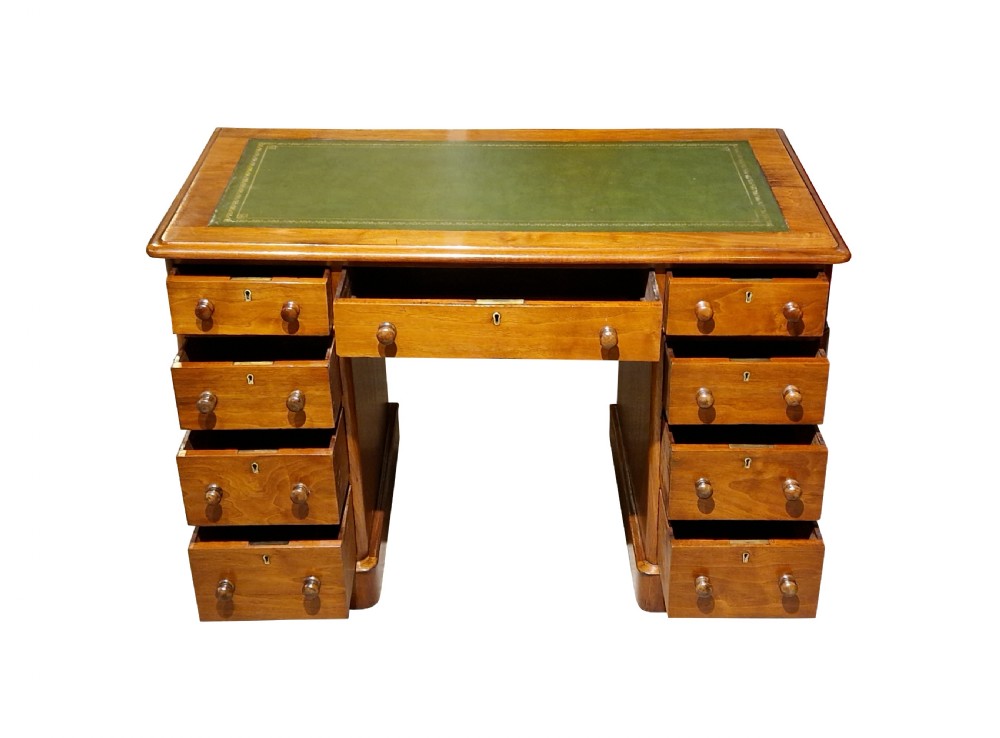 Small Victorian Mahogany Pedestal Desk View V