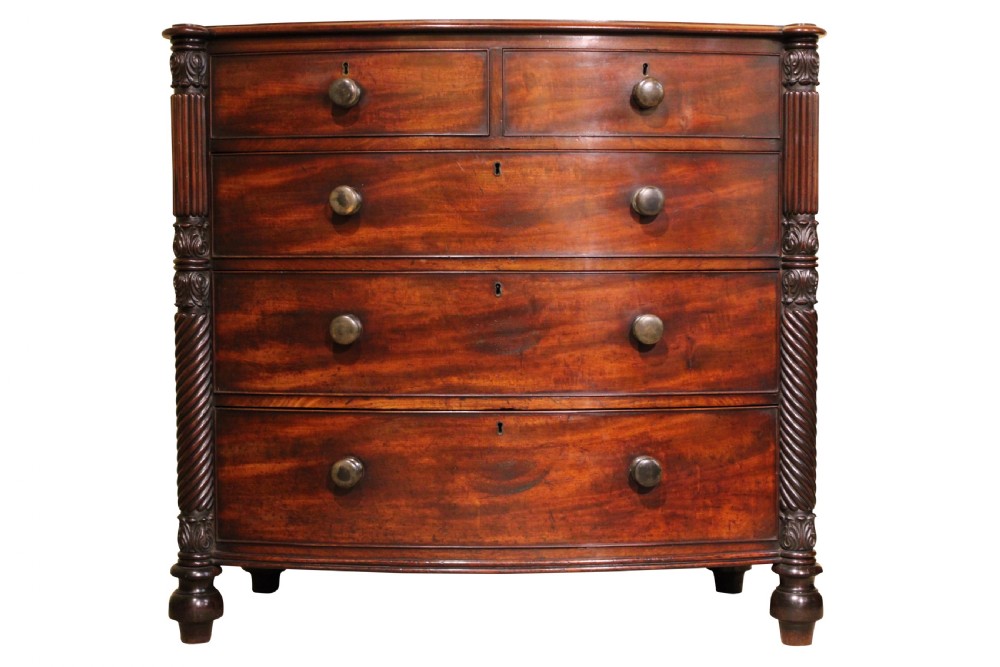 Large Mahogany Bow Front Chest of Drawers View III