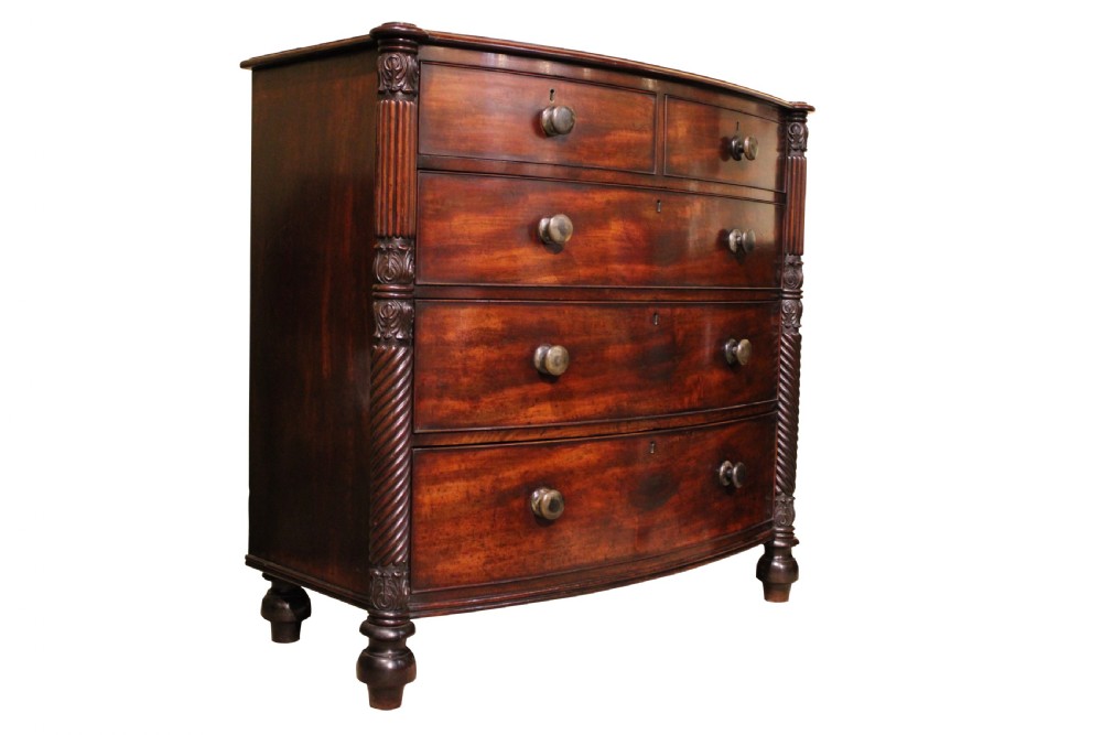 Large Mahogany Bow Front Chest of Drawers View II