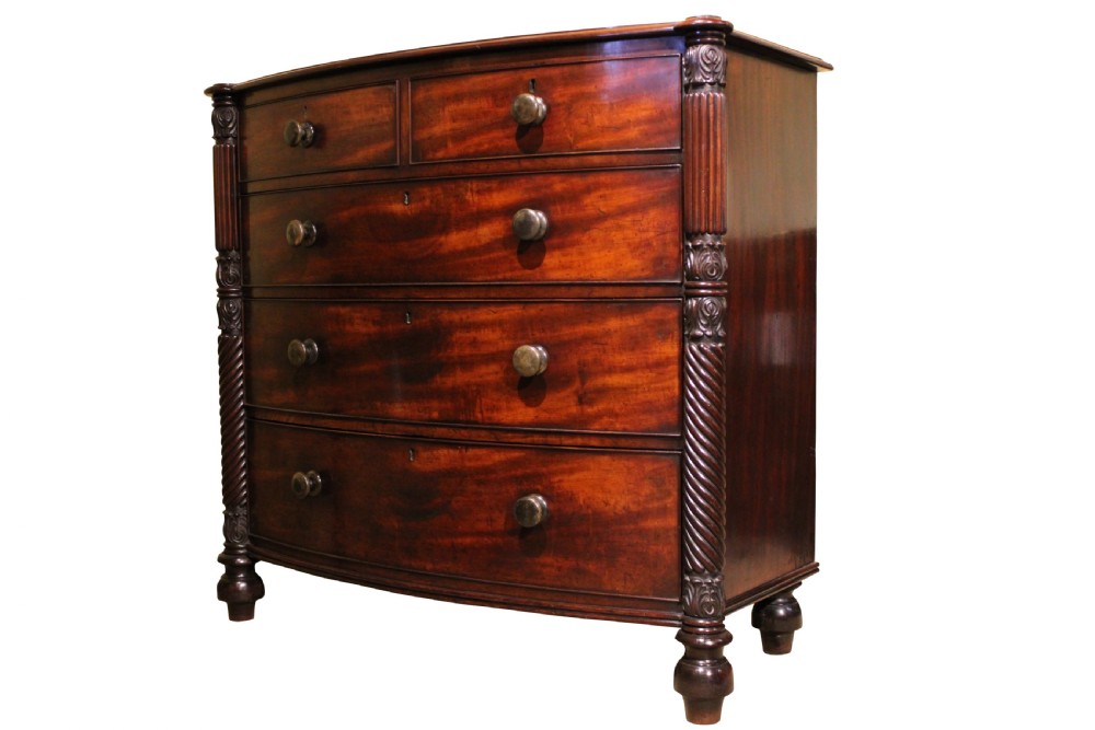 Large Mahogany Bow Front Chest of Drawers