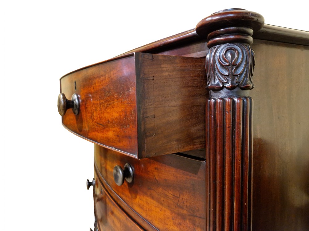 Large Mahogany Bow Front Chest of Drawers View IV