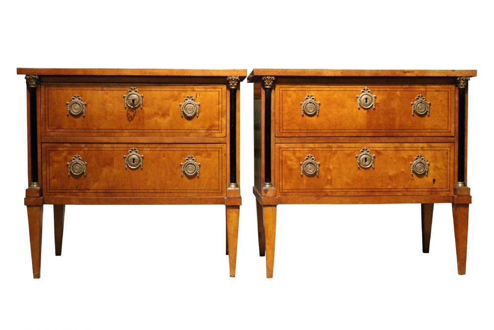 Pair of Maplewood Commode Chests