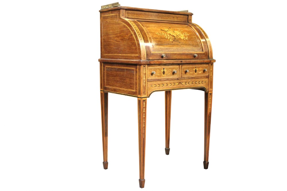 Pretty Sheraton Revival Cylinder Desk